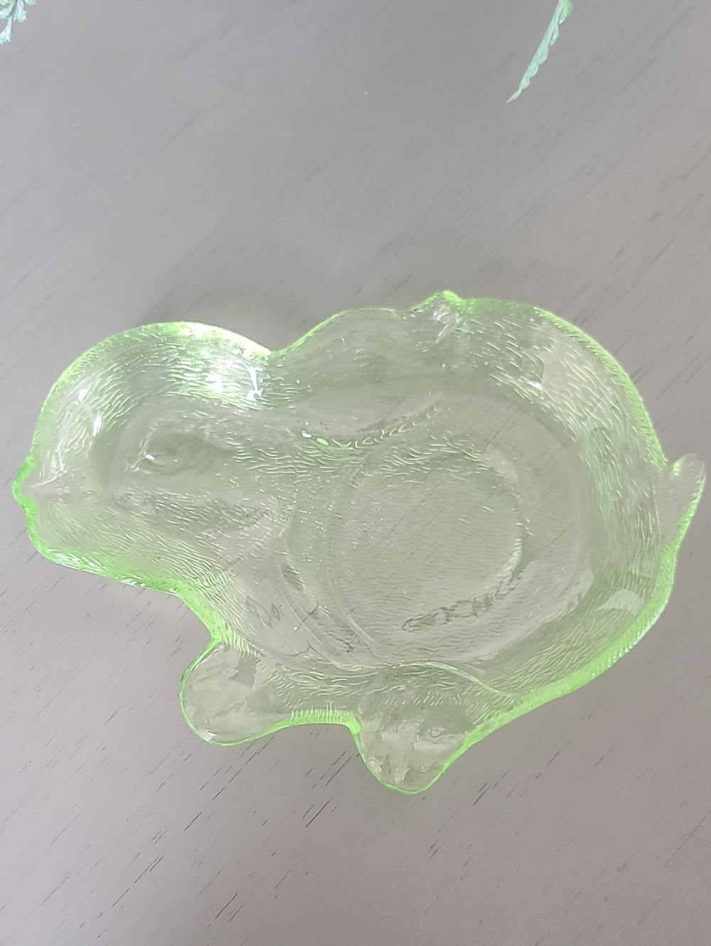 Green Glass Bunny Dish - Home Accents - Picture 2 of 4